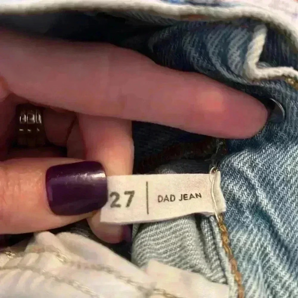 PacSun Distressed Ripped Knee Dad Jeans Size 27 Light Wash - Picture 11 of 11